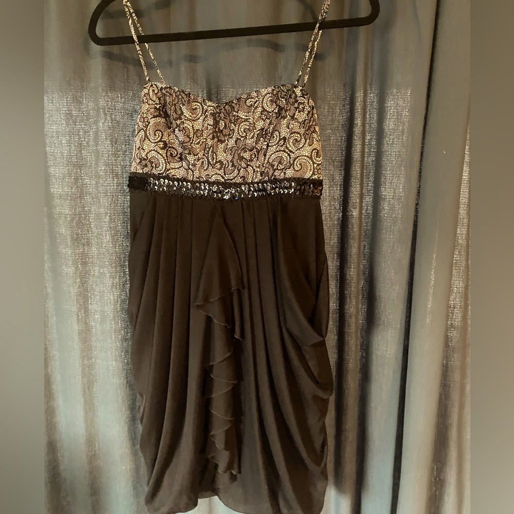 Sexy Satin & Black sheer empire waist, Sweet Storm, Large, party dress
